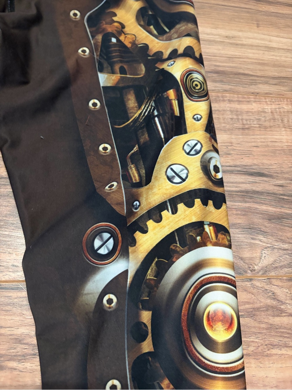 INKnBURN Brown Steampunk Gear Print Leggings - Picture 5 of 5